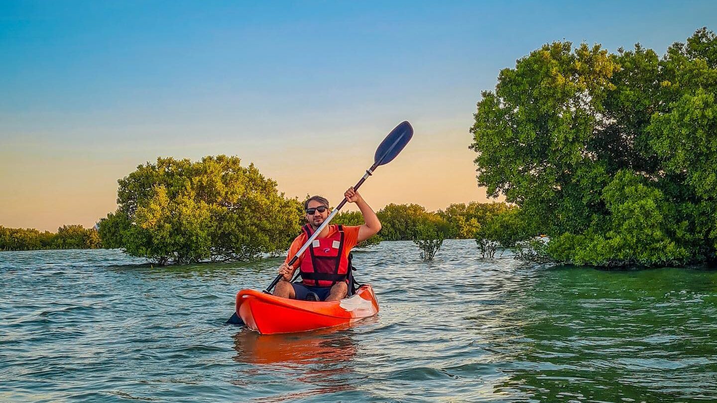 Al Thakira Mangrove forest Qatar kayaking